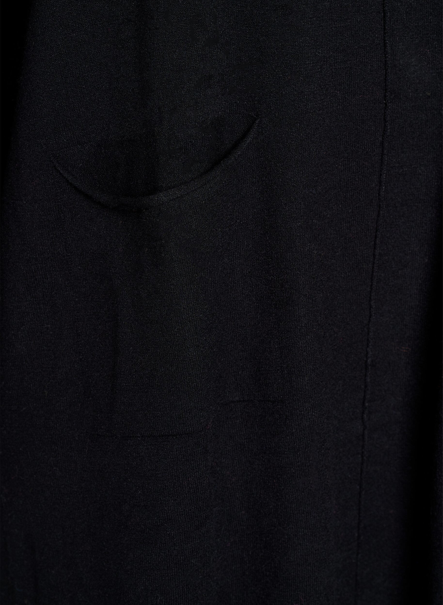 Zizzi Kr&oacute;tkiej dzianej sukienki z bocznym szwem i kieszeniami, Czarne, Packshot image number 3