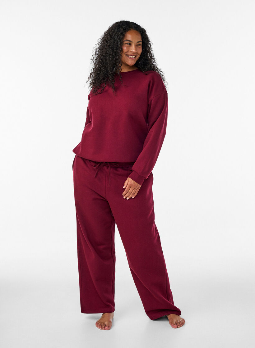 Bluza z nadrukiem tekstowym, Czerwony, Model image number 1