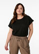 Koszulka z kr&oacute;tkimi rekawami wykonana z mieszanki bawelny, Czarne, Model image number 0