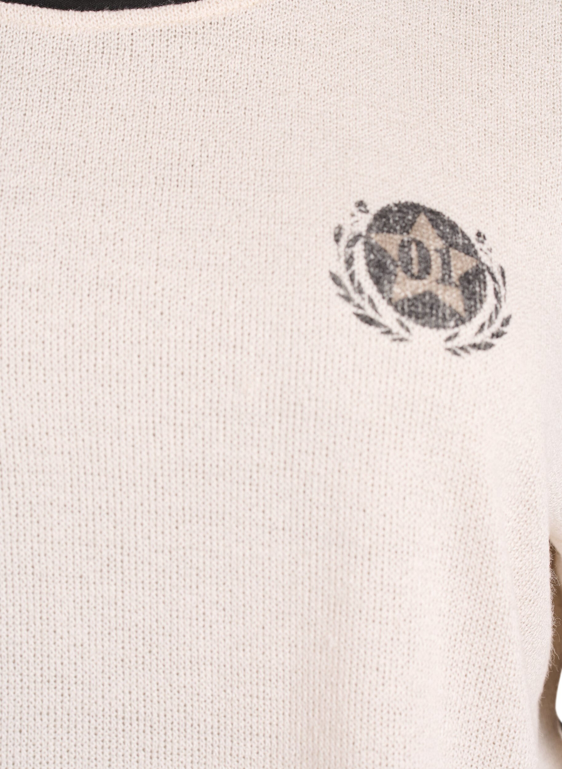 Zizzi Bluzka z kr&oacute;tkim rekawem i kontrastowymi paskami, Beżowy, Packshot image number 2