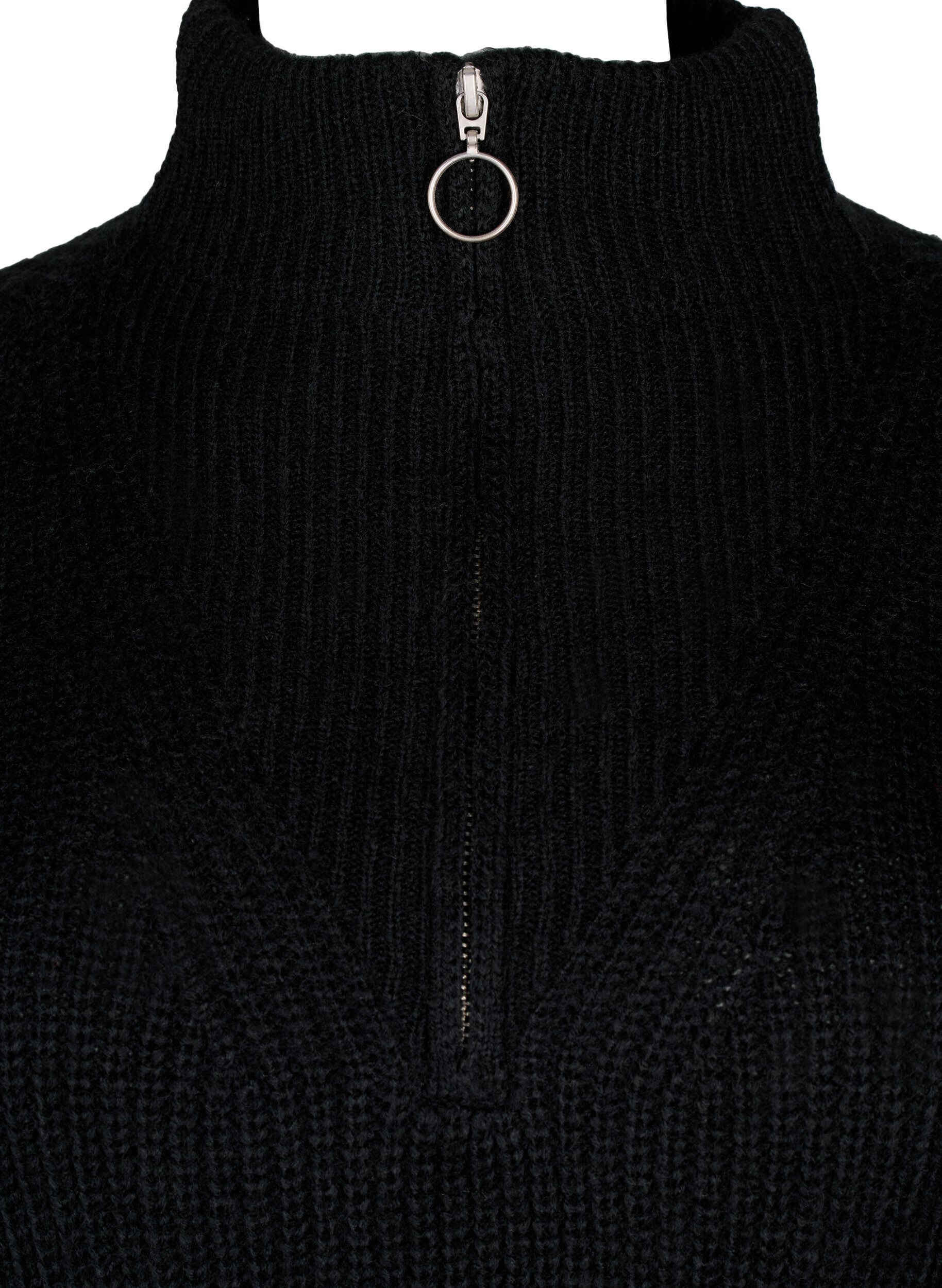 Zizzi Flash &ndash; Dzianinowa sukienka z golfem, Black, Packshot image number 2