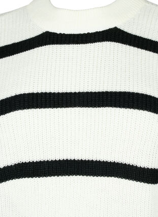 FLASH – dzianinowy sweter w paski, White/Black Stripe, Packshot image number 2