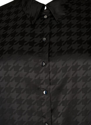 Koszula o przedluzonym kroju ze wzorem w pepitke, Black, Packshot image number 2