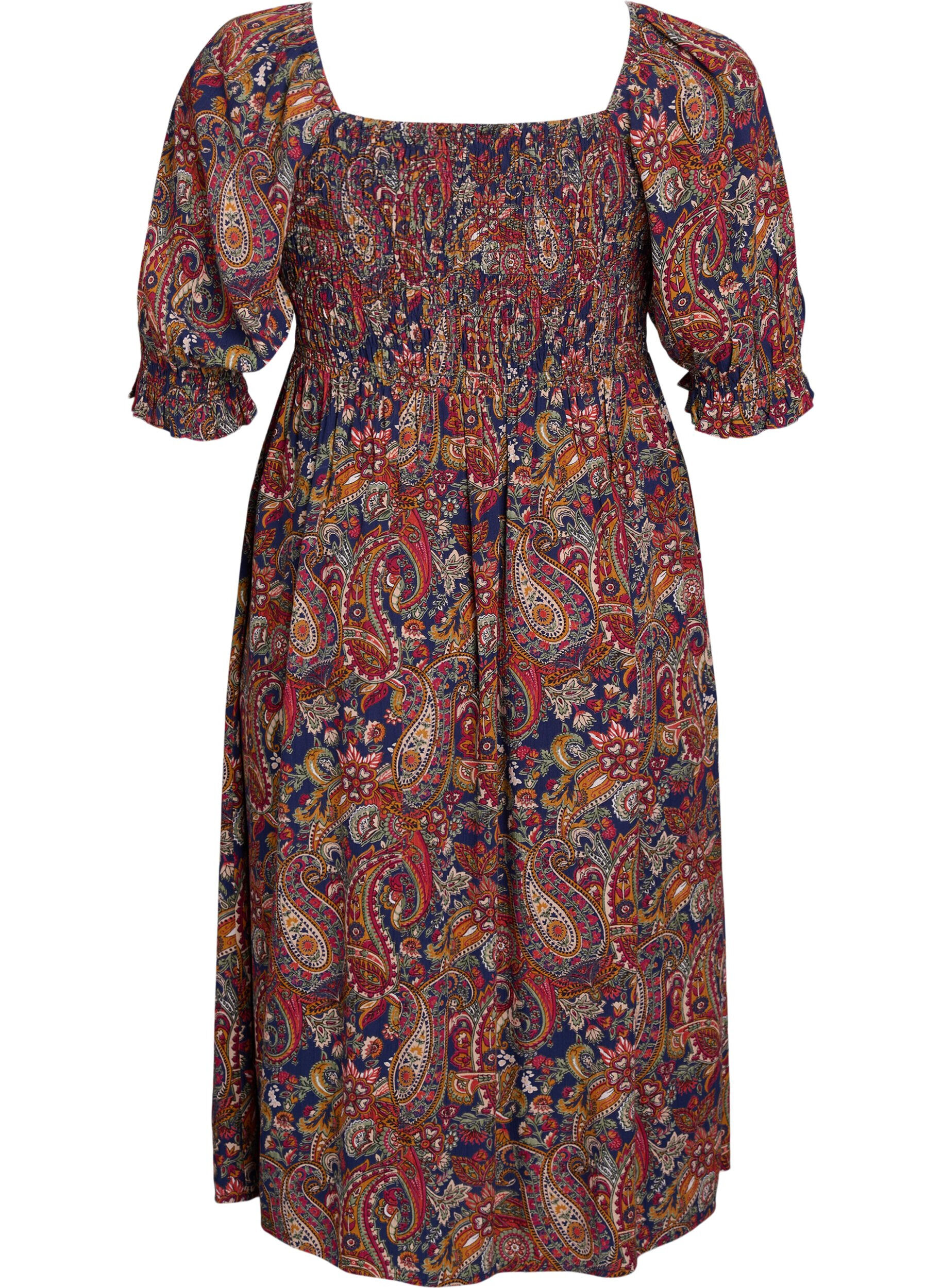 ZizziLetnia sukienka z wiskozy z nadrukiem paisley, Niebieskie, Packshot image number 1