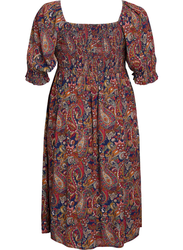 Letnia sukienka z wiskozy z nadrukiem paisley, Niebieskie, Packshot image number 1