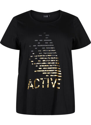 Sportowa koszulka z nadrukiem, Black gold foil logo, Packshot image number 0
