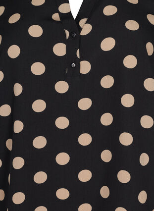 Flash – bluzka z dlugim rekawem i nadrukiem, Black Brown Dot, Packshot image number 2