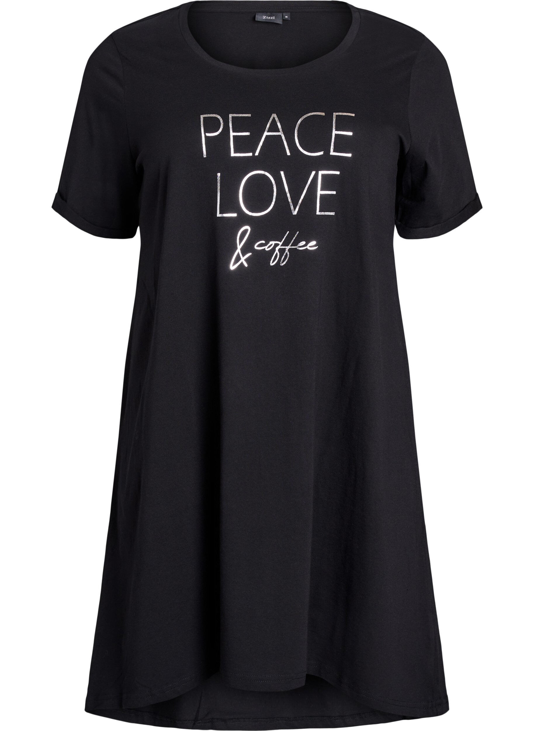 Zizzi Koszula nocna z kr&oacute;tkim rekawem, wykonana z bawelny organicznej, Czarne, Packshot image number 0