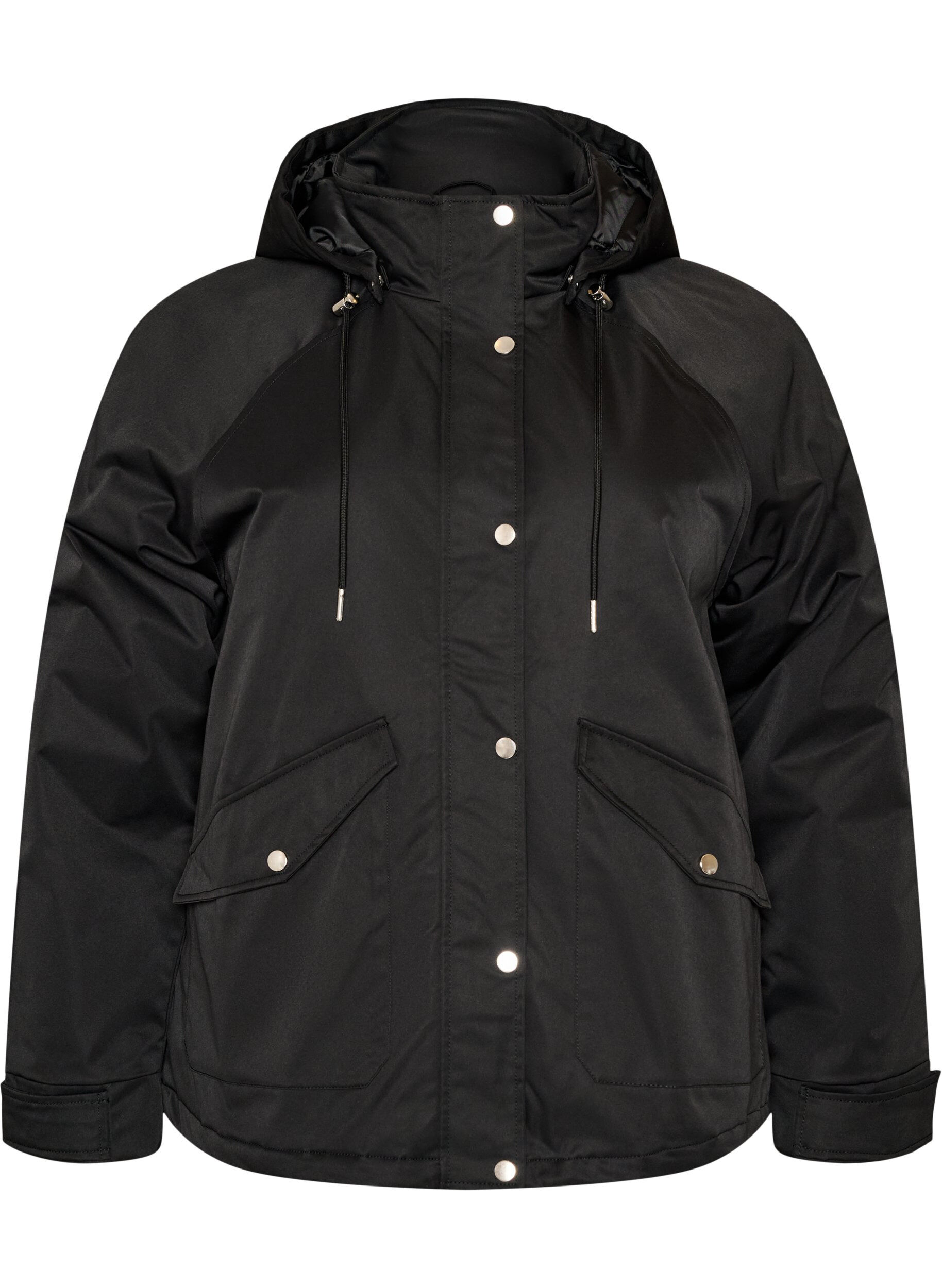 ZizziParka z podszewka i odpinana kapturka, Czarne, Packshot image number 0