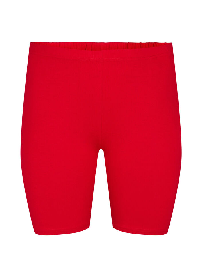 Jednokolorowe szorty rowerowe typu basic, Czerwony, Packshot image number 0