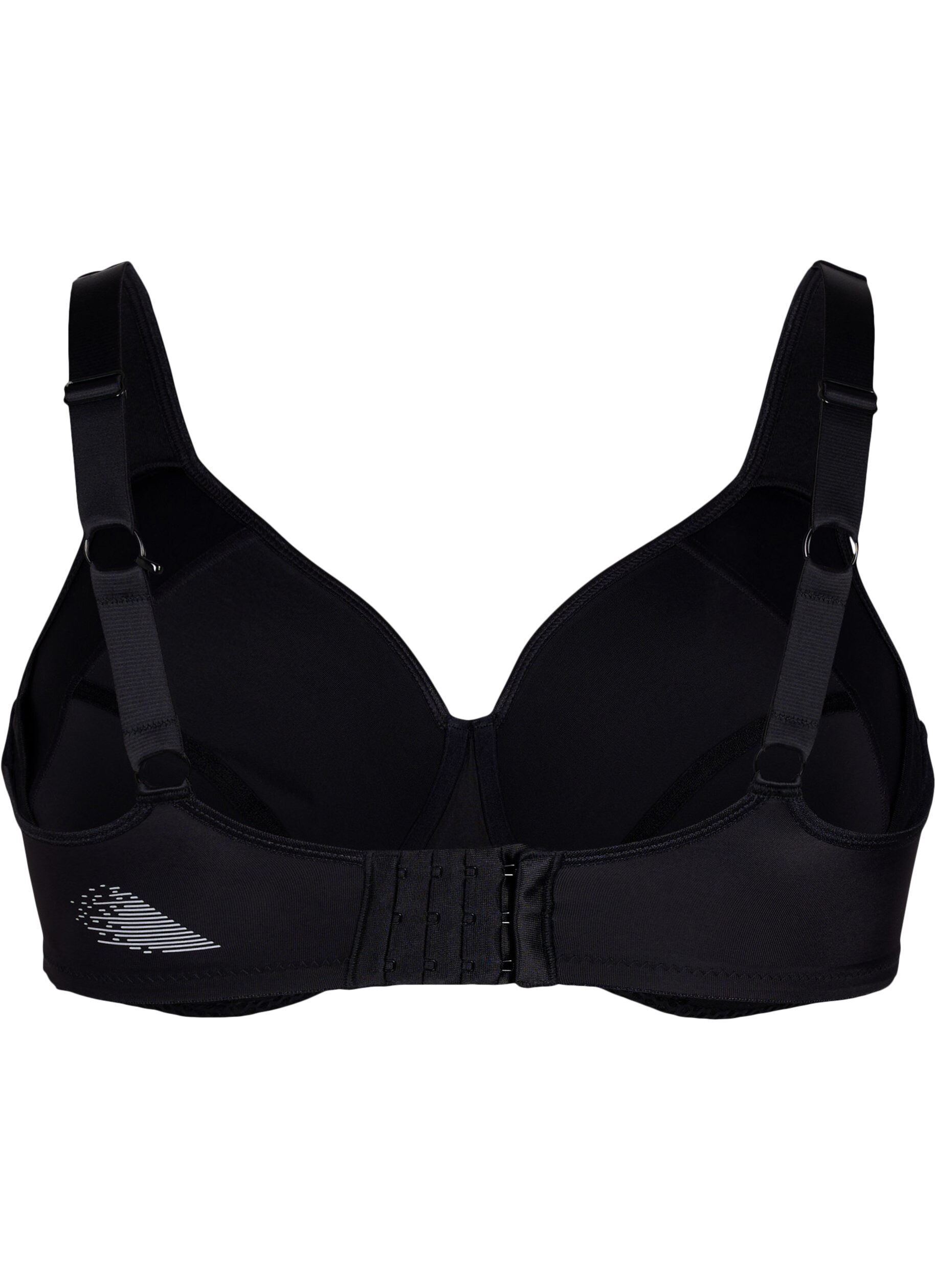Zizzi CORE, HIGH SUPPORT WIRE BRA &ndash; biustonosz sportowy z fiszbinami, Czarne, Packshot image number 1
