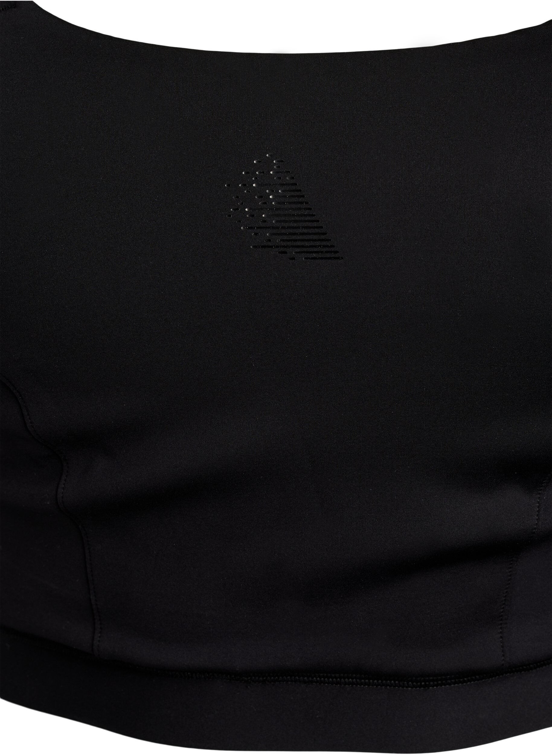 Zizzi Biustonosz sportowy z krzyzowym detalem z tylu, Czarne, Packshot image number 2
