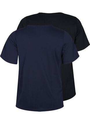 Flash - koszulki 2-pack z dekoltem w szpic, Navy Blazer/Black, Packshot image number 1