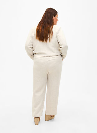 Spodnie garniturowe z mieszanki materialów z lnem, Rainy Day, Model image number 1