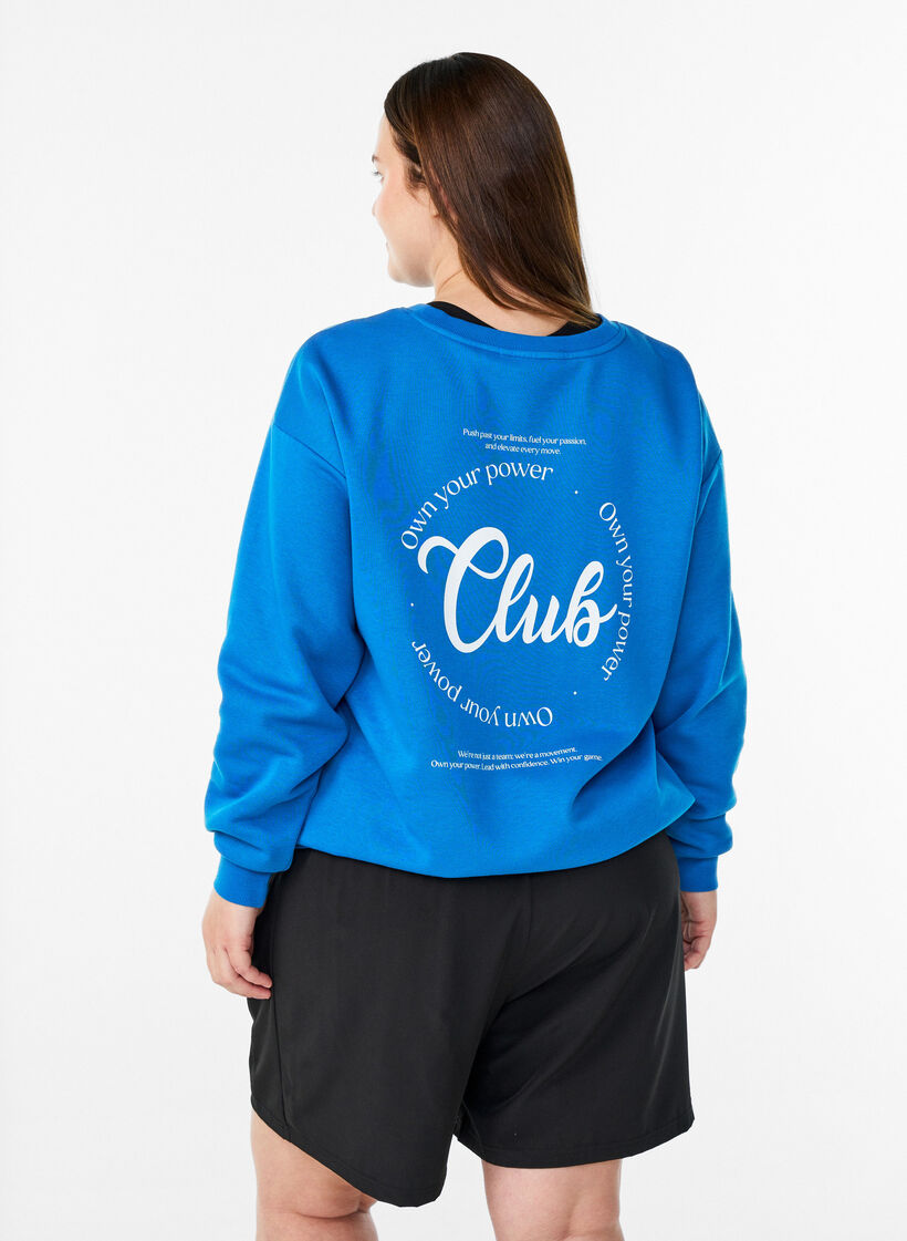 Bluza z tekstowym nadrukiem, Niebieskie, Model image number 2
