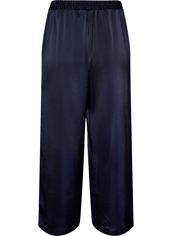 Spodnie w stylu satynowym z szerokimi, prostymi nogawkami, Niebieskie, Packshot image number 1