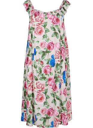 Kwiecista sukienka midi z marszczeniami, Bright Flower , Packshot image number 0