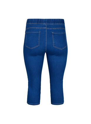 Jeansowe spodnie 3/4 z elastycznym paskiem, Dark Blue Denim, Packshot image number 1