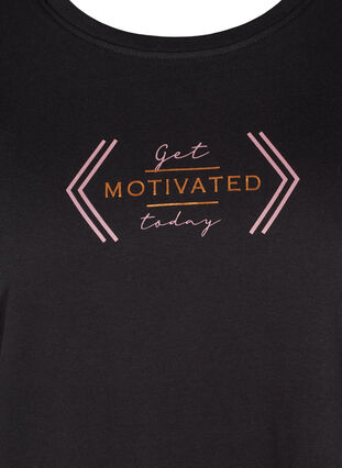 Sportowa koszulka z nadrukiem, Black Motivated, Packshot image number 2