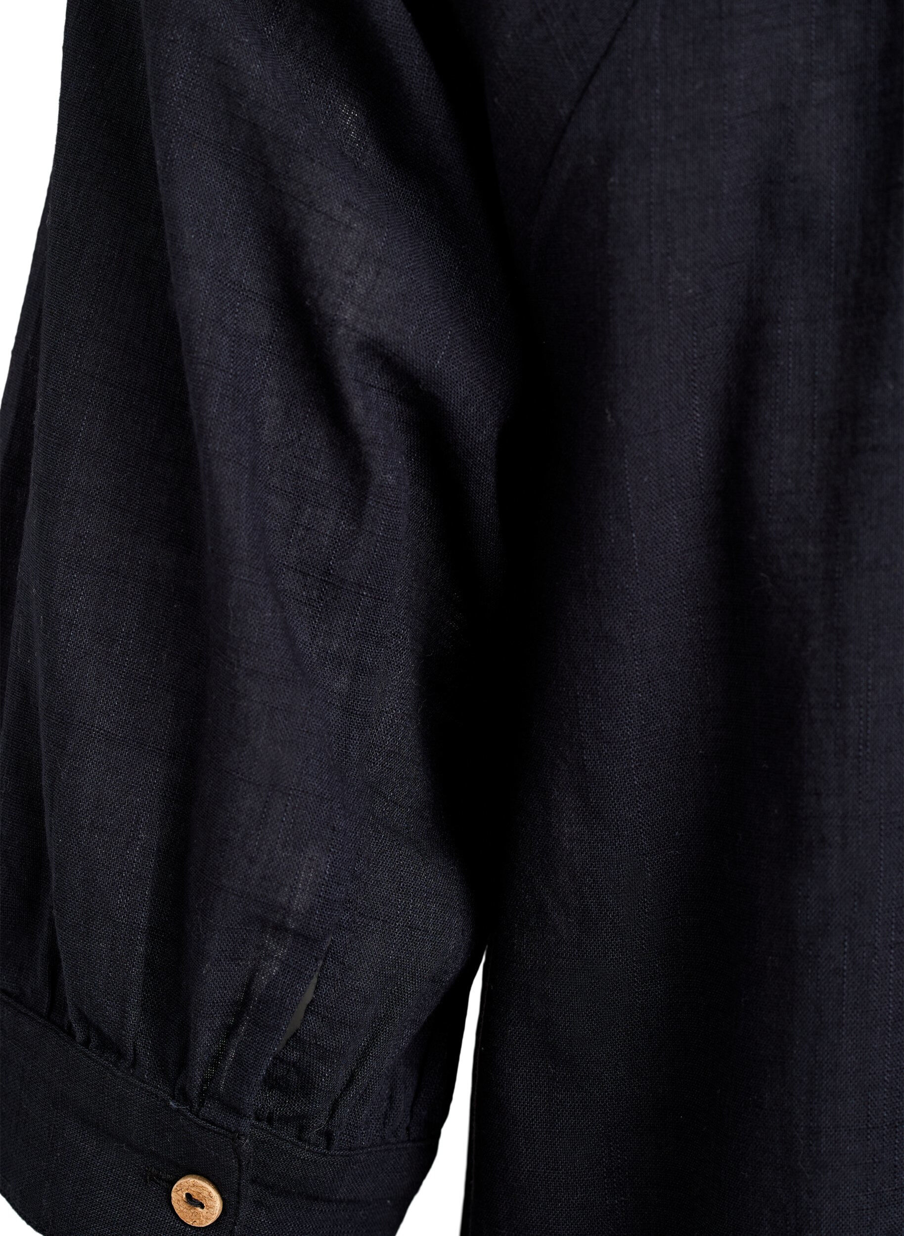 Zizzi Bawelniana tunika z dekoltem w ksztalcie litery V, Czarne, Packshot image number 3