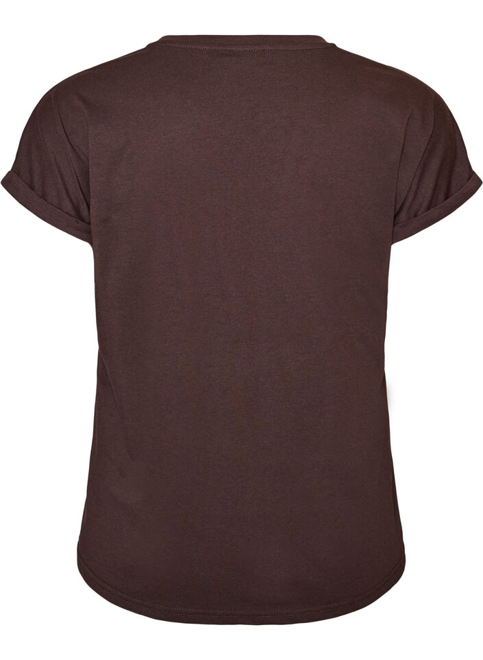 T-shirt z ozdobnym nadrukiem z przodu, Brązowy, Packshot image number 1