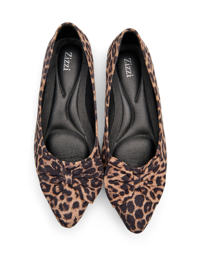 Szerokie – Baleriny z kokarda, Brązowy, Packshot image number 2