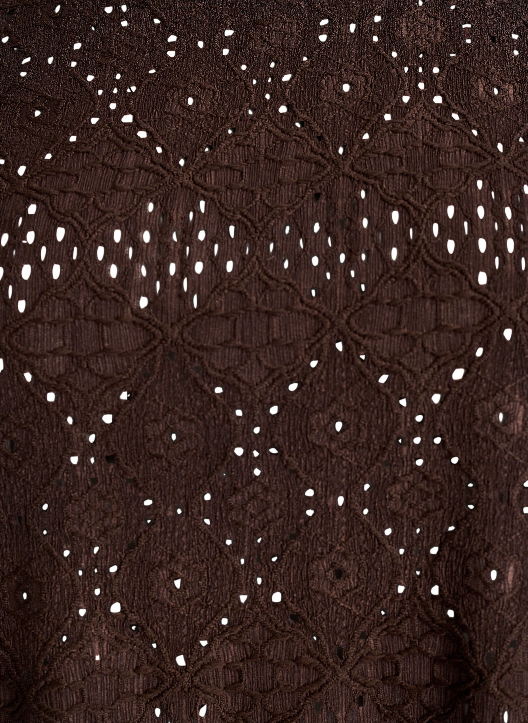 Zizzi Bluzka z dlugim rekawem z haftem azurowym, Brązowy, Packshot image number 2