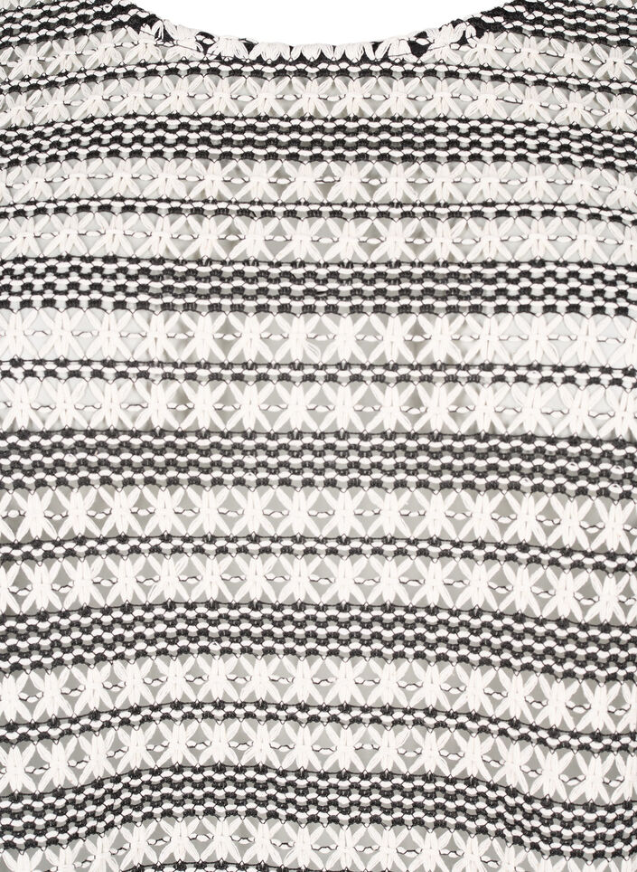 Szydelkowa bluzka z rekawem 3/4, Black White, Packshot image number 2