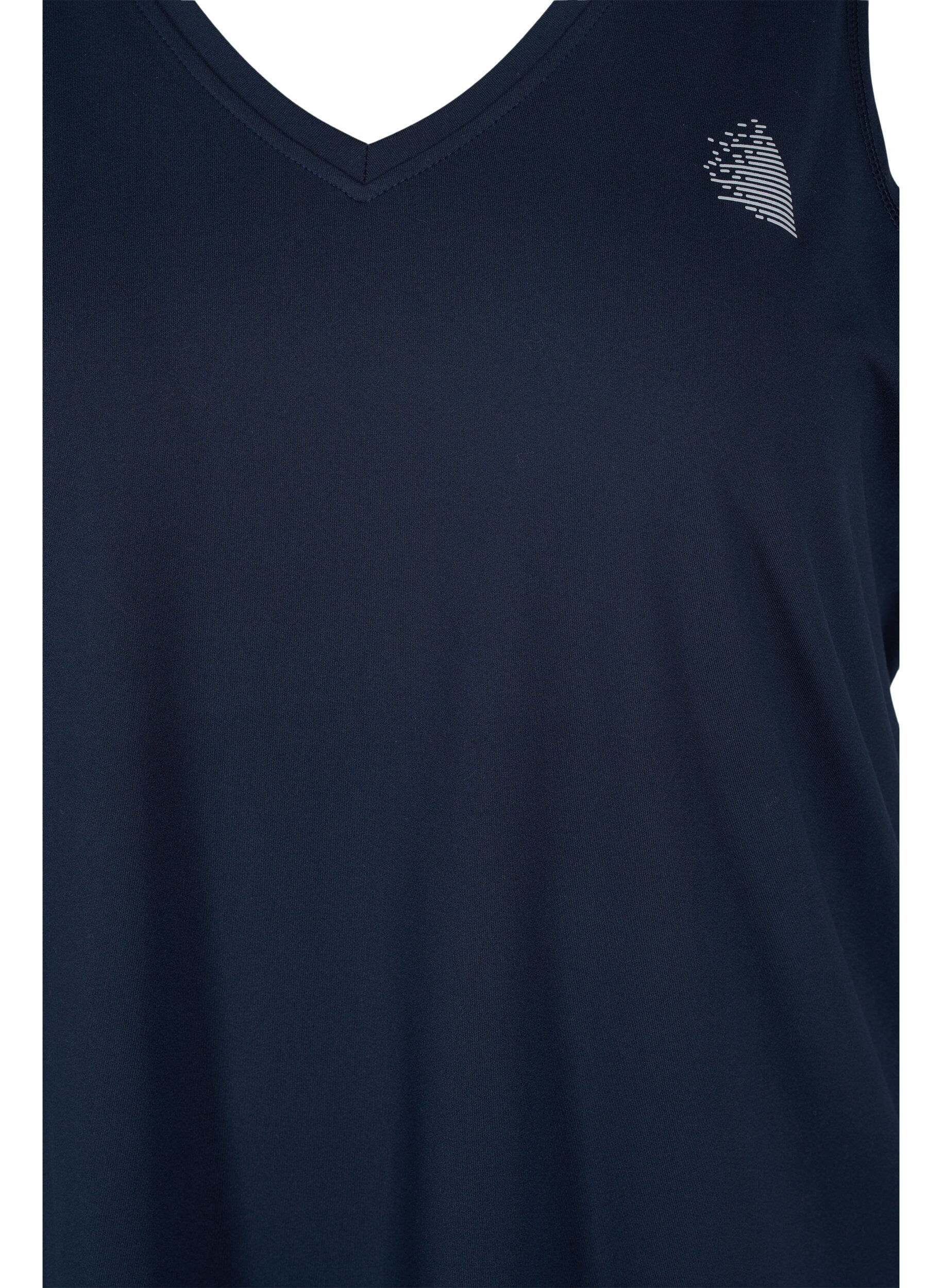 Zizzi Sportowy top z dekoltem w szpic, Niebieskie, Packshot image number 2