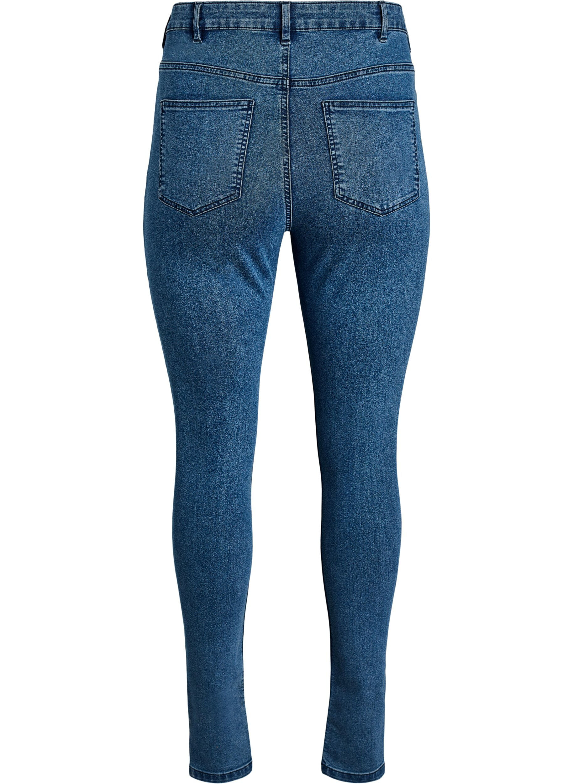 ZizziJeansy super slim z wysokim stanem Amy, Niebieskie, Packshot image number 1