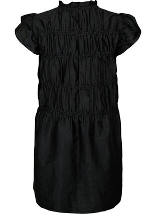 Sukienka z falbanami i elastycznymi odcieciami, Black, Packshot image number 1