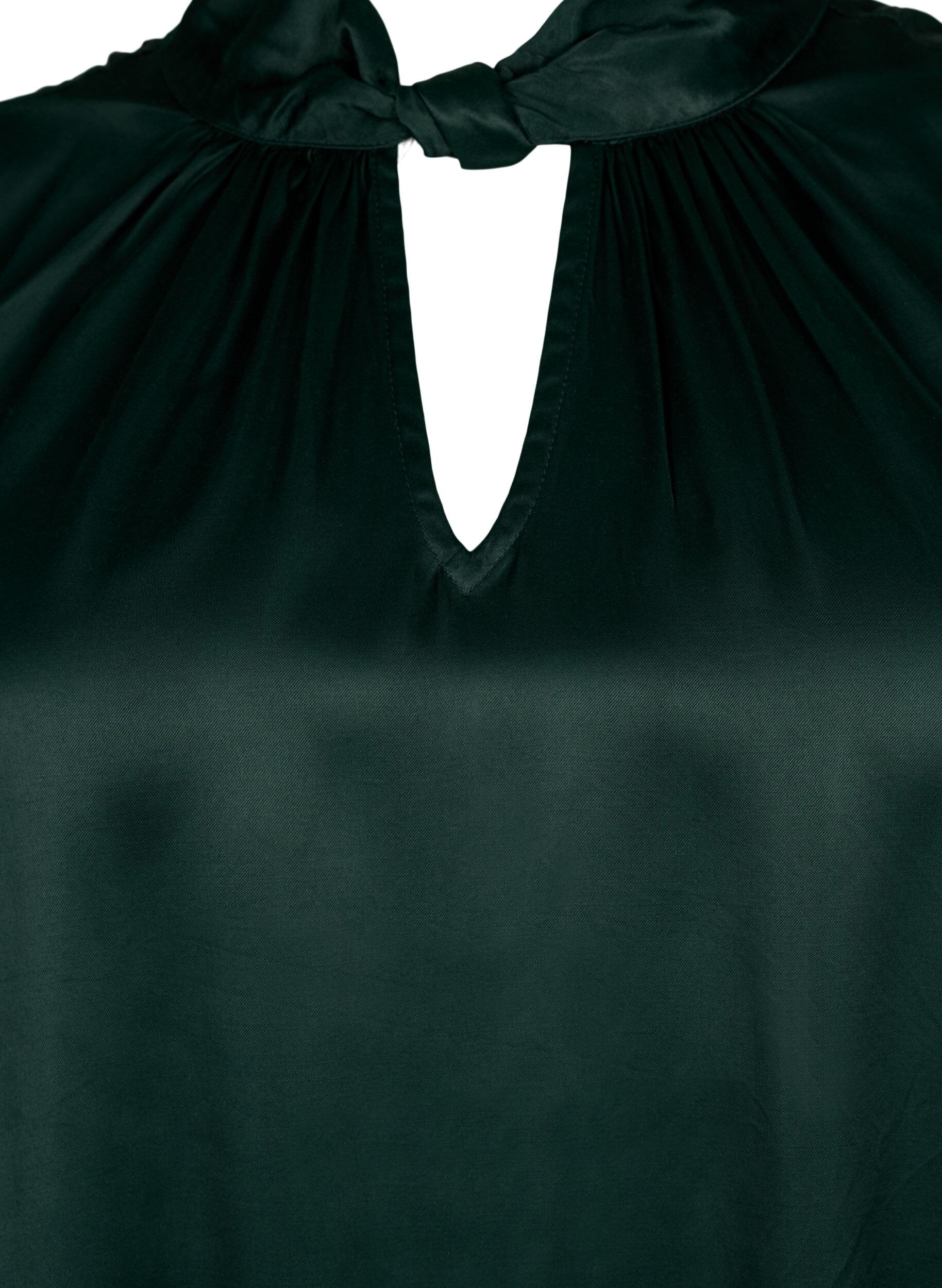 Zizzi Top bez rekaw&oacute;w z wiskozy z detalami, Scarab, Packshot image number 2