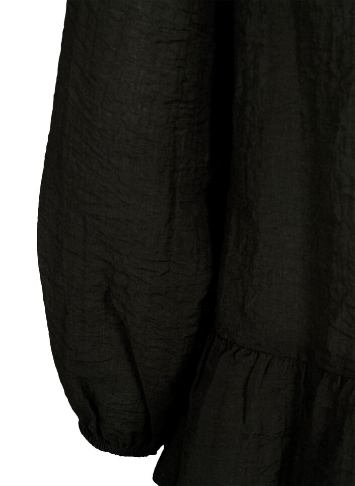 Bluzka z dlugimi rekawami i baskinka, Czarne, Packshot image number 3