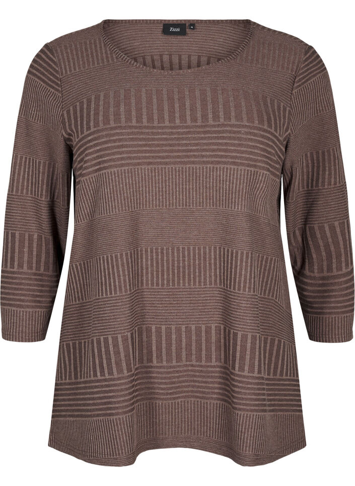 Bluzka z rekawem 3/4 i wzorem w paski, Ch. Martini Mel., Packshot image number 0