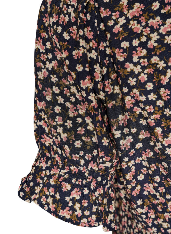 Kr&oacute;tka wiskozowa sukienka z falbankami, Niebieskie, Packshot image number 3