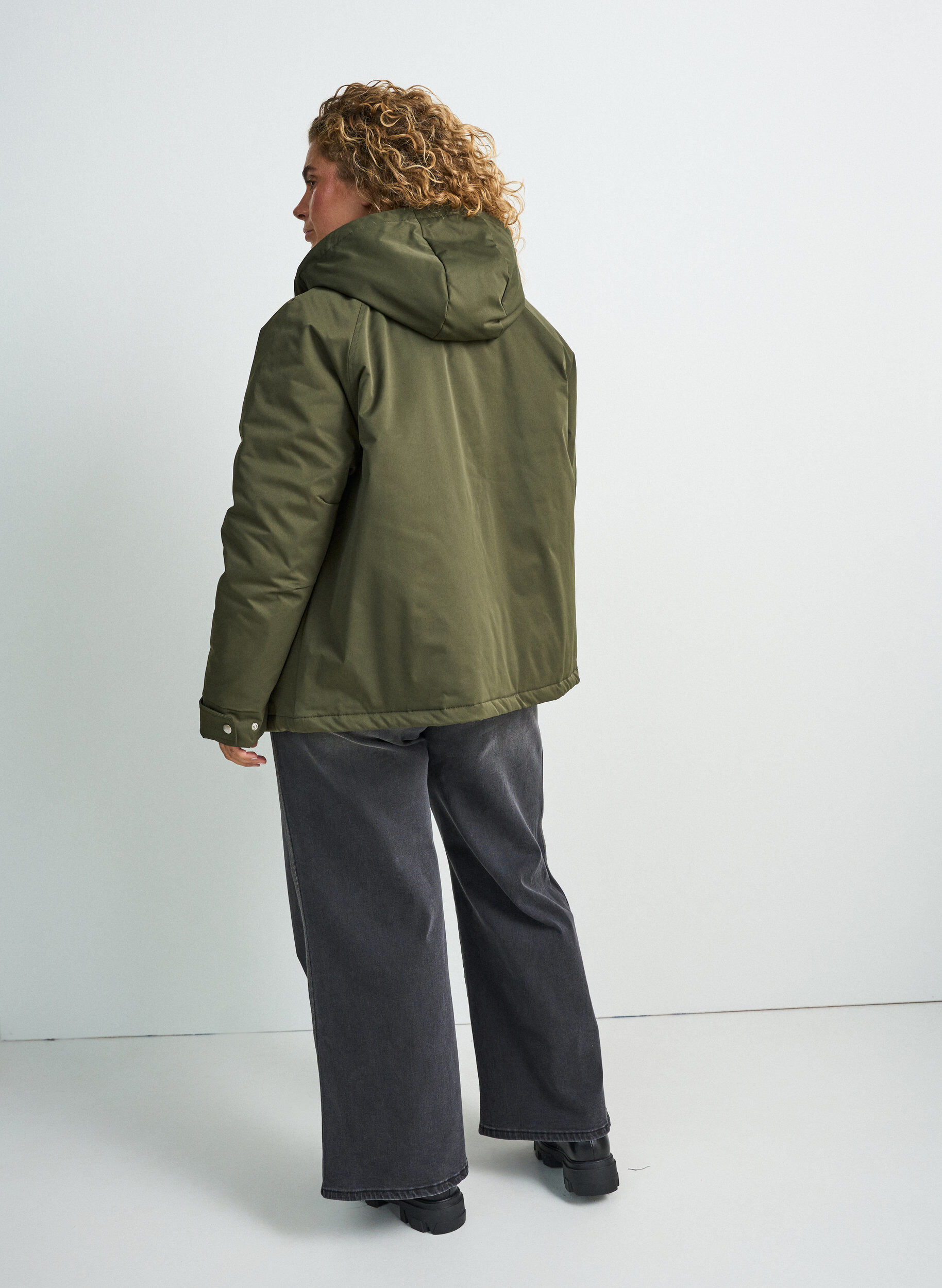ZizziParka z podszewka i odpinana kapturka, Zielony, Model image number 2
