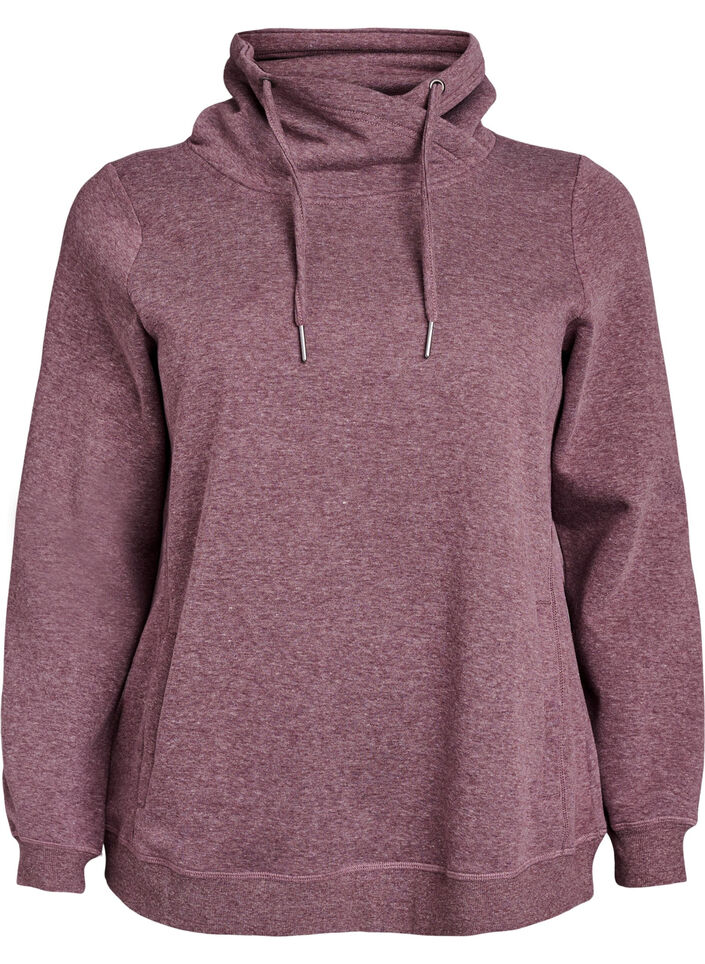 Bluza z wysokim kolnierzem i kieszeniami, Czerwony, Packshot image number 0