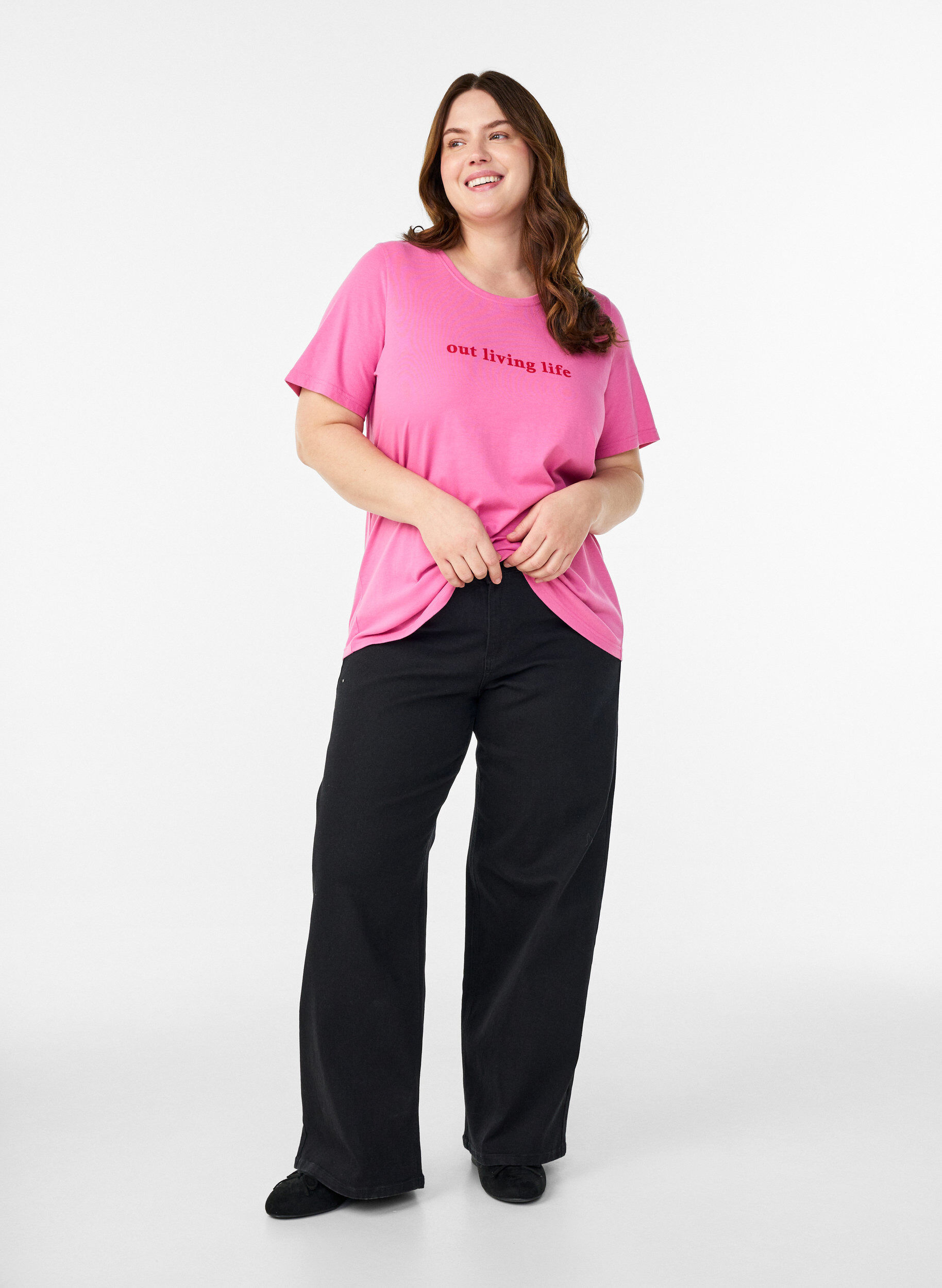 Zizzi Koszulka z nadrukiem, R&oacute;żowy, Model image number 1