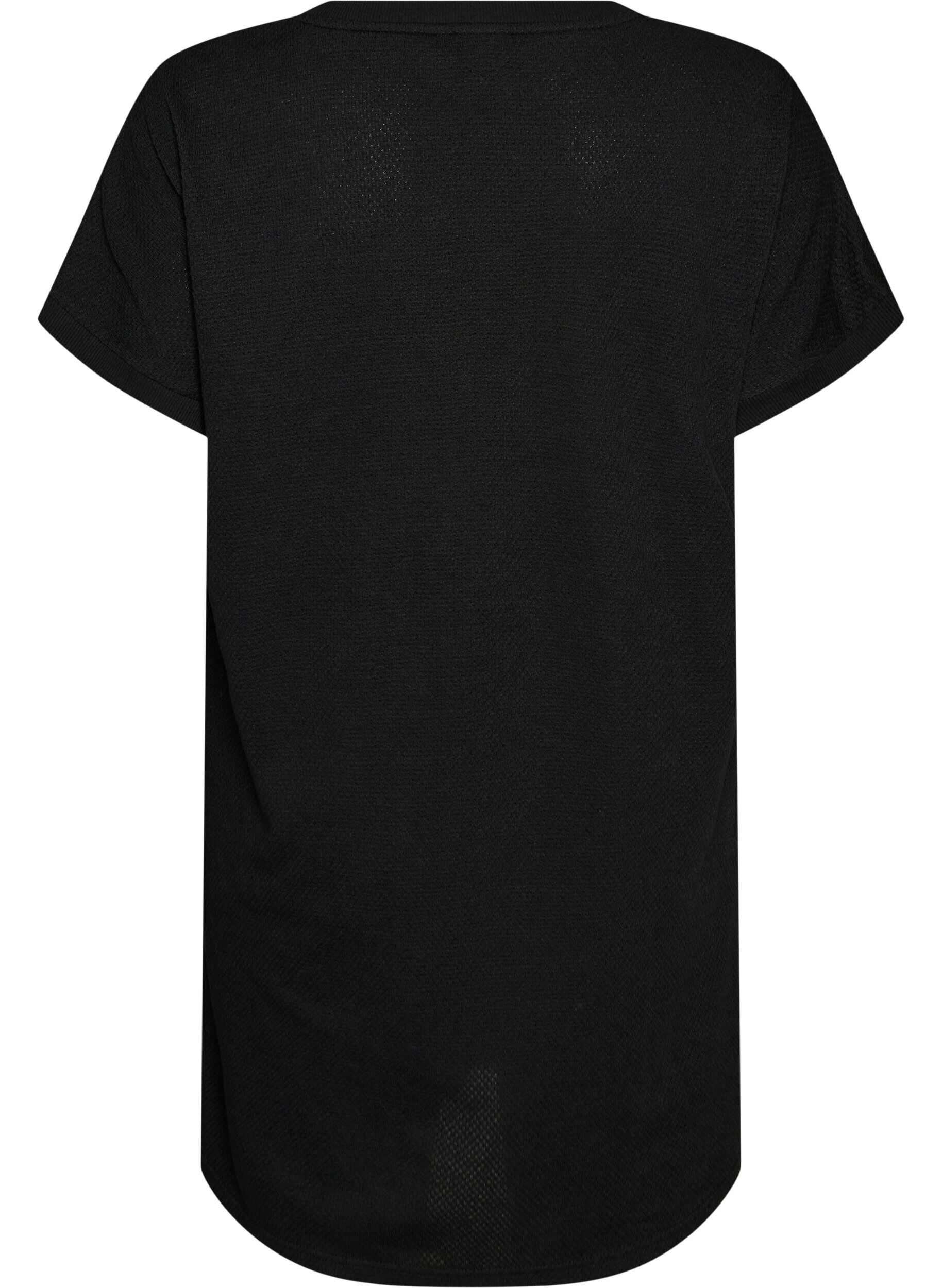 Zizzi Kr&oacute;tkiej, dzianej sukienki z okraglym dekoltem, Czarne, Packshot image number 1