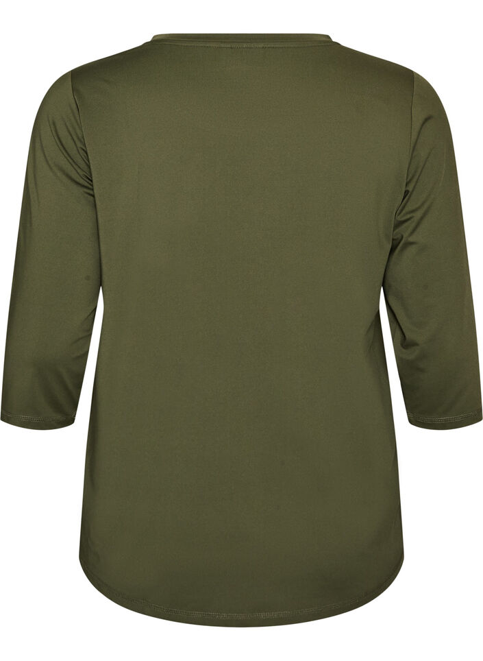 Sportowy top z rekawami 3/4, Zielony, Packshot image number 1