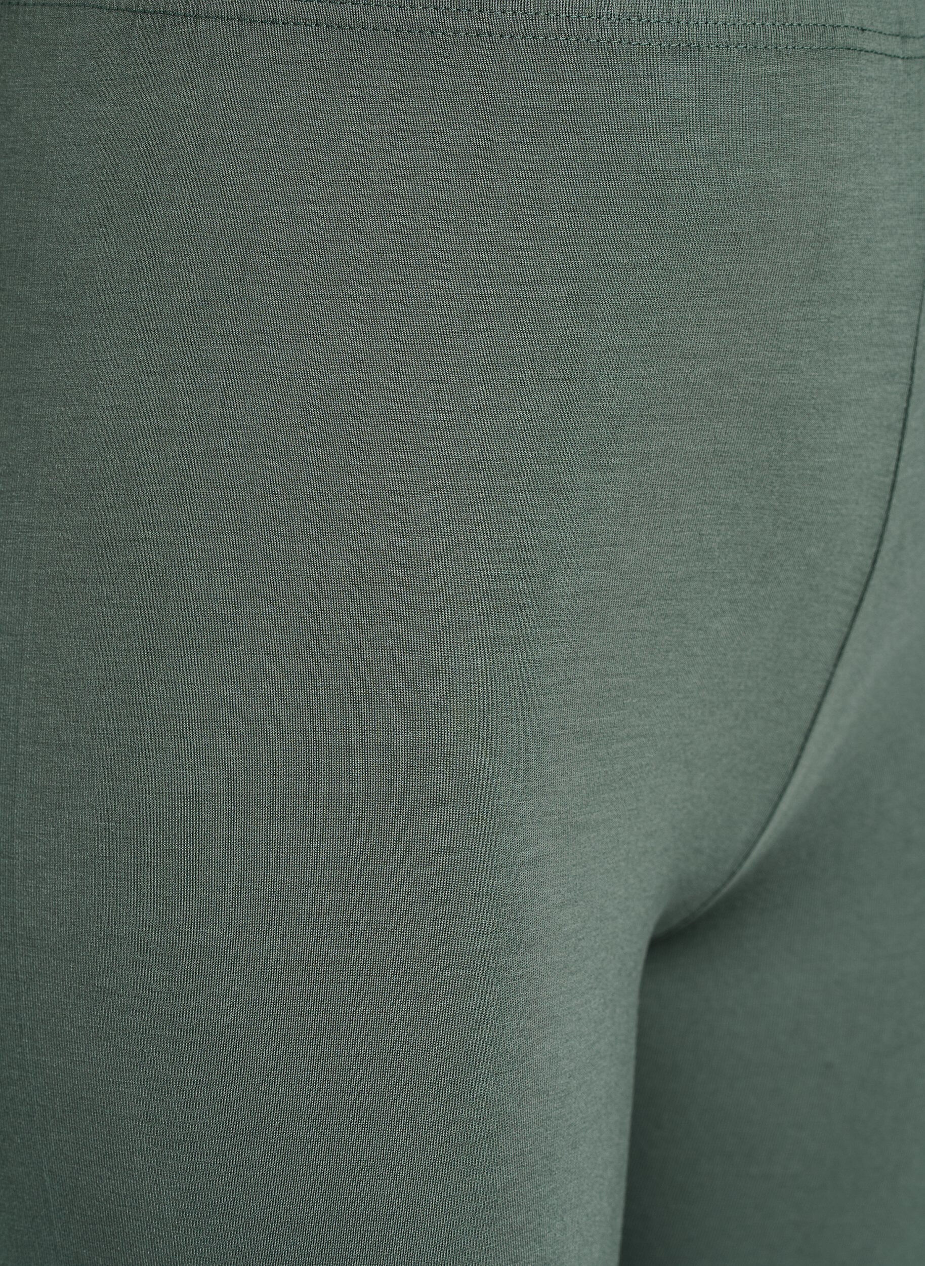 Zizzi Legginsy 3/4 typu basic z wiskozy, Zielony, Packshot image number 2