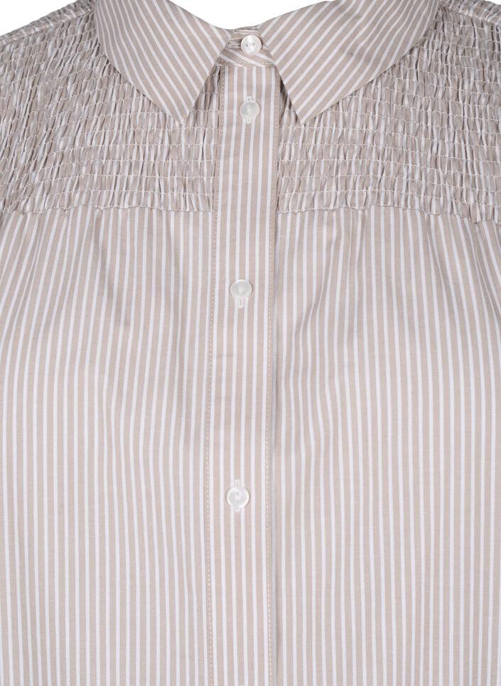 Koszula w paski ze sciagaczem, Silver Mink Wh. St., Packshot image number 2