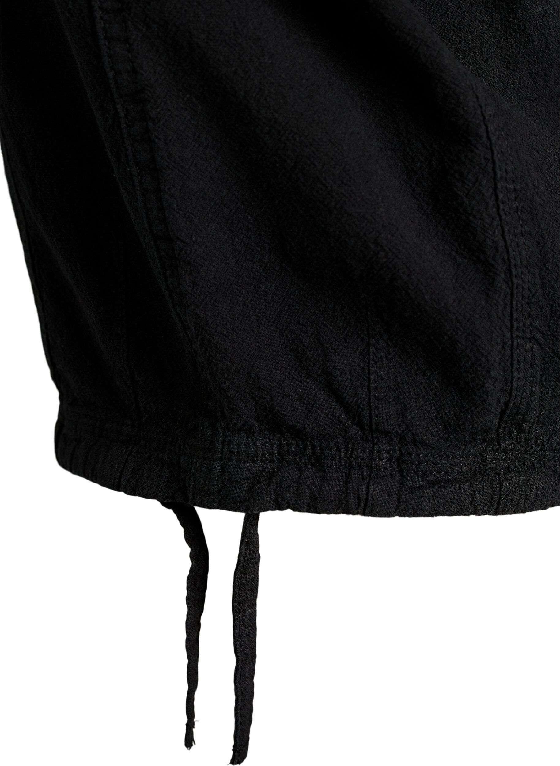 ZizziBawelniane spodnie capri, Czarne, Packshot image number 3