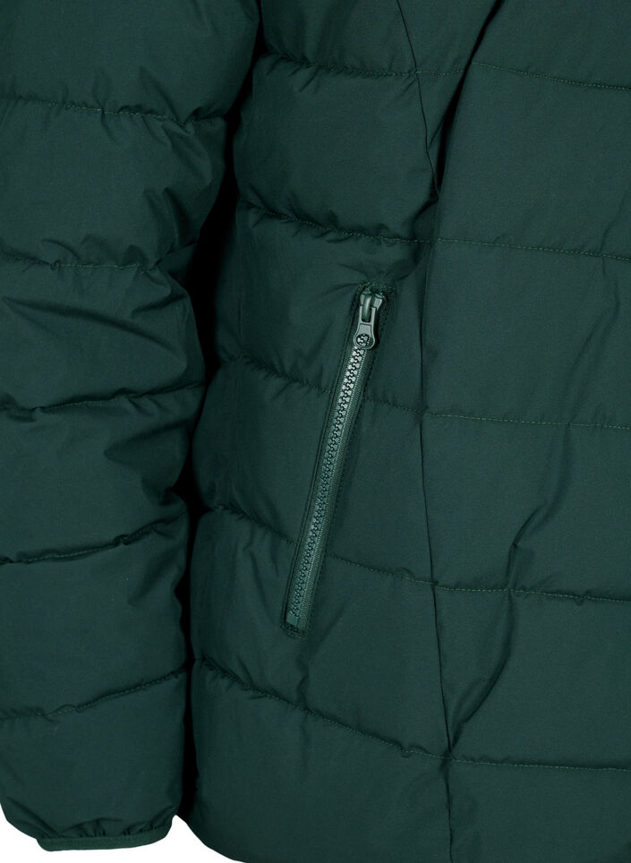 Kr&oacute;tka kurtka puchowa z kapturem, Zielony, Packshot image number 3