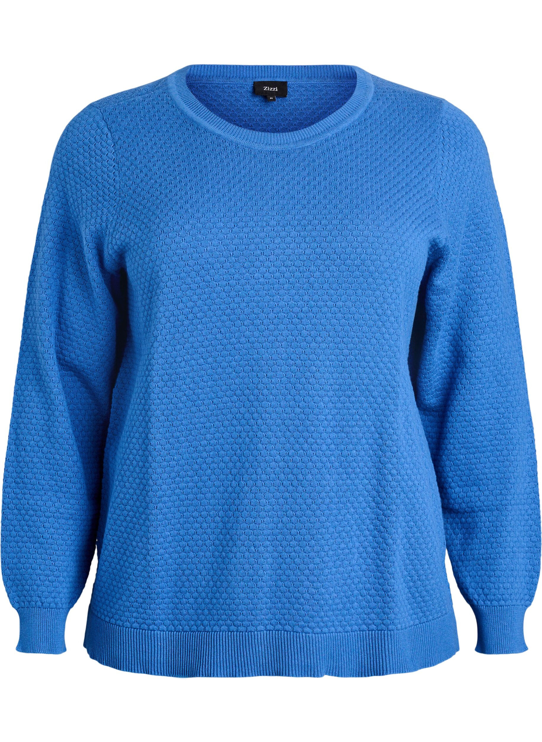 Bluzka dzianinowa z bawelny z fakturowanym wzorem