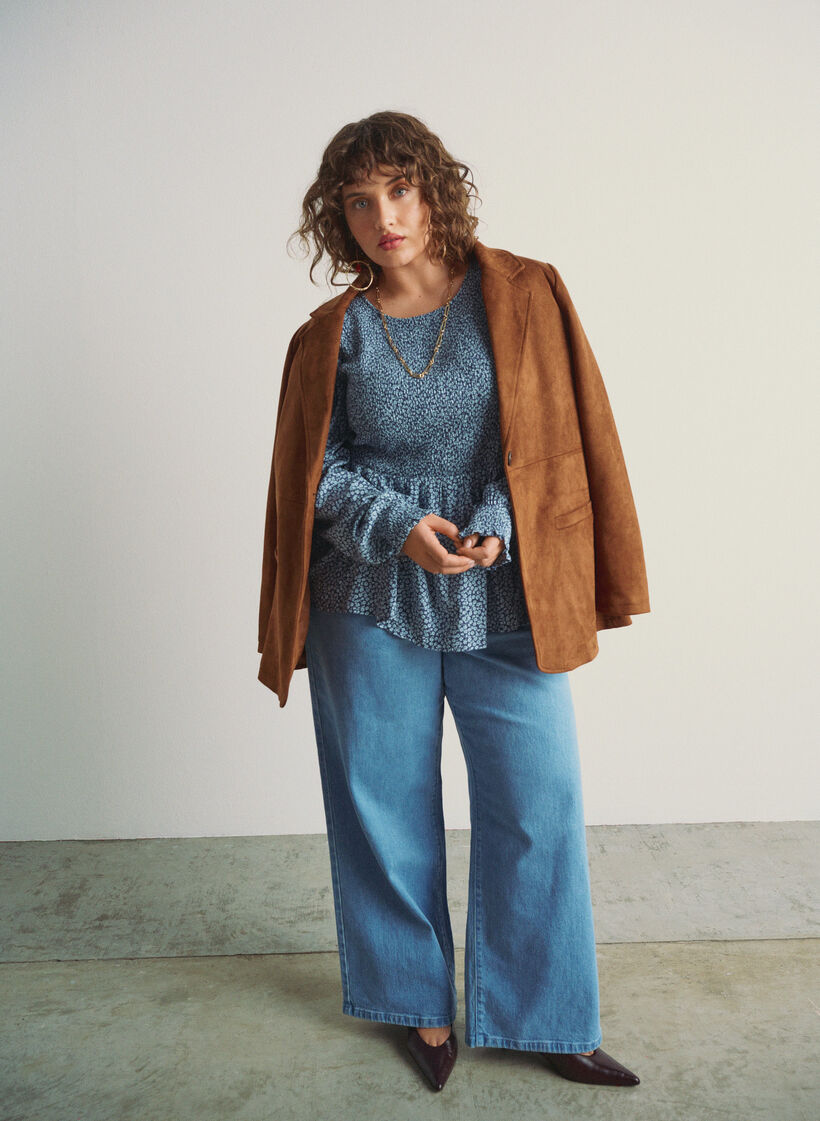 Blekitny marynarka ze sztucznego zamszu, Brązowy, Image