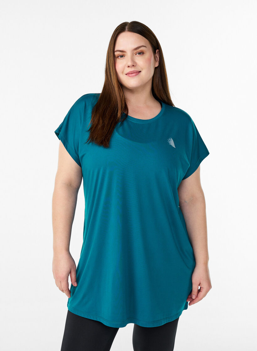 Dluga koszulka treningowa, Zielony, Model image number 0