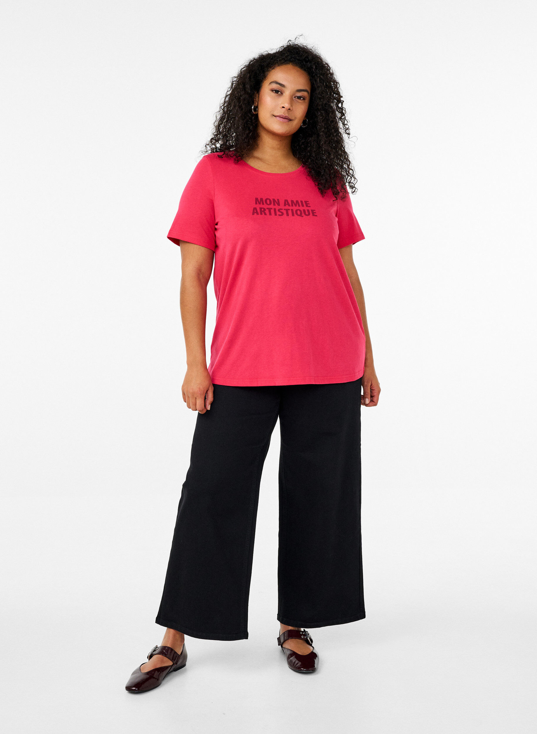 Zizzi FLASH - T-shirt z nadrukiem, R&oacute;żowy, Model image number 1