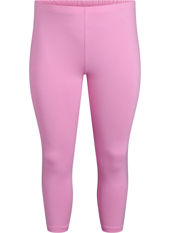 Legginsy 3/4 typu basic z wiskozy, R&oacute;żowy, Packshot image number 0