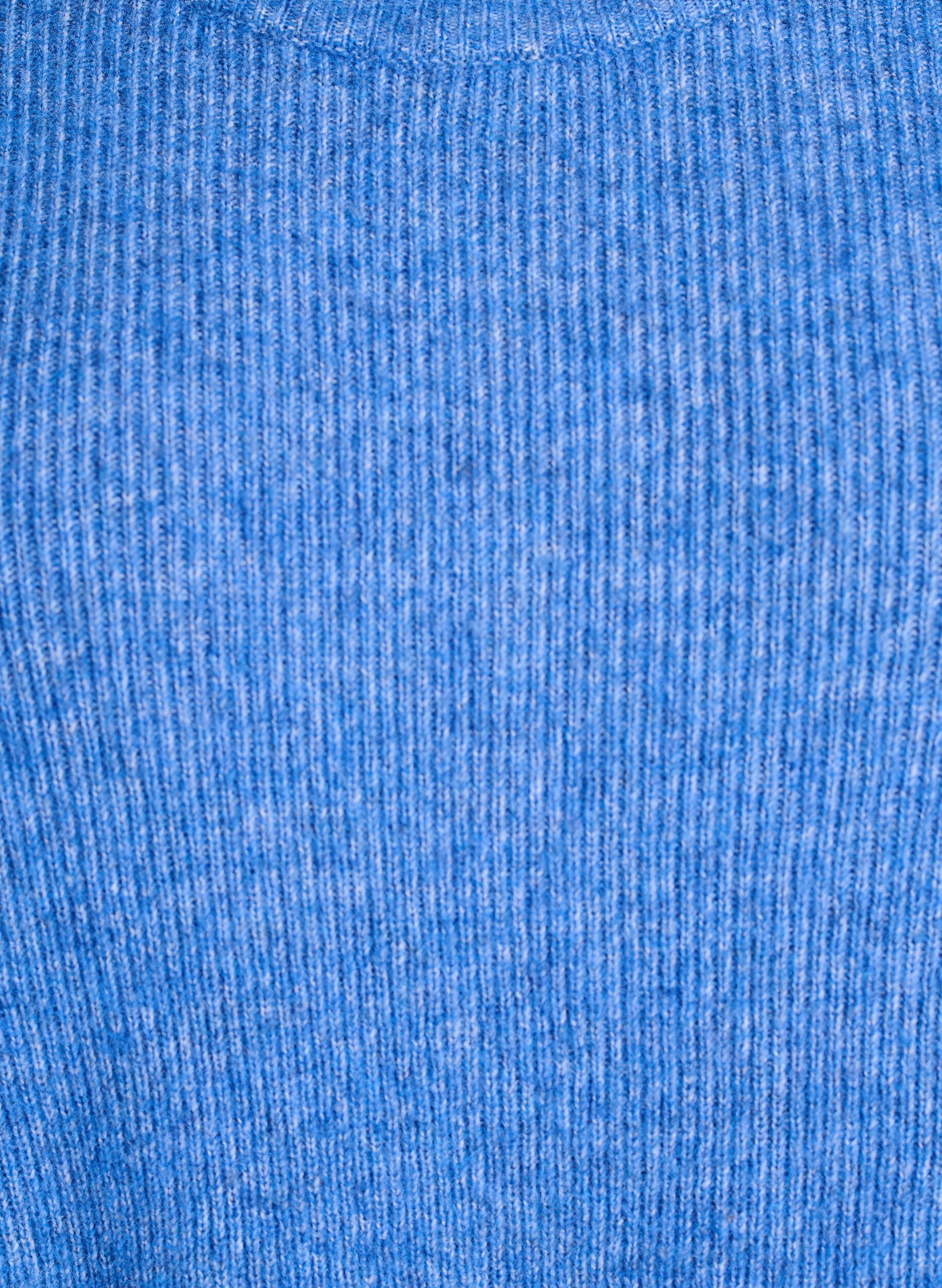 ZizziMelanzowa dzianinowa bluzka z okraglym dekoltem, Niebieskie, Packshot image number 2